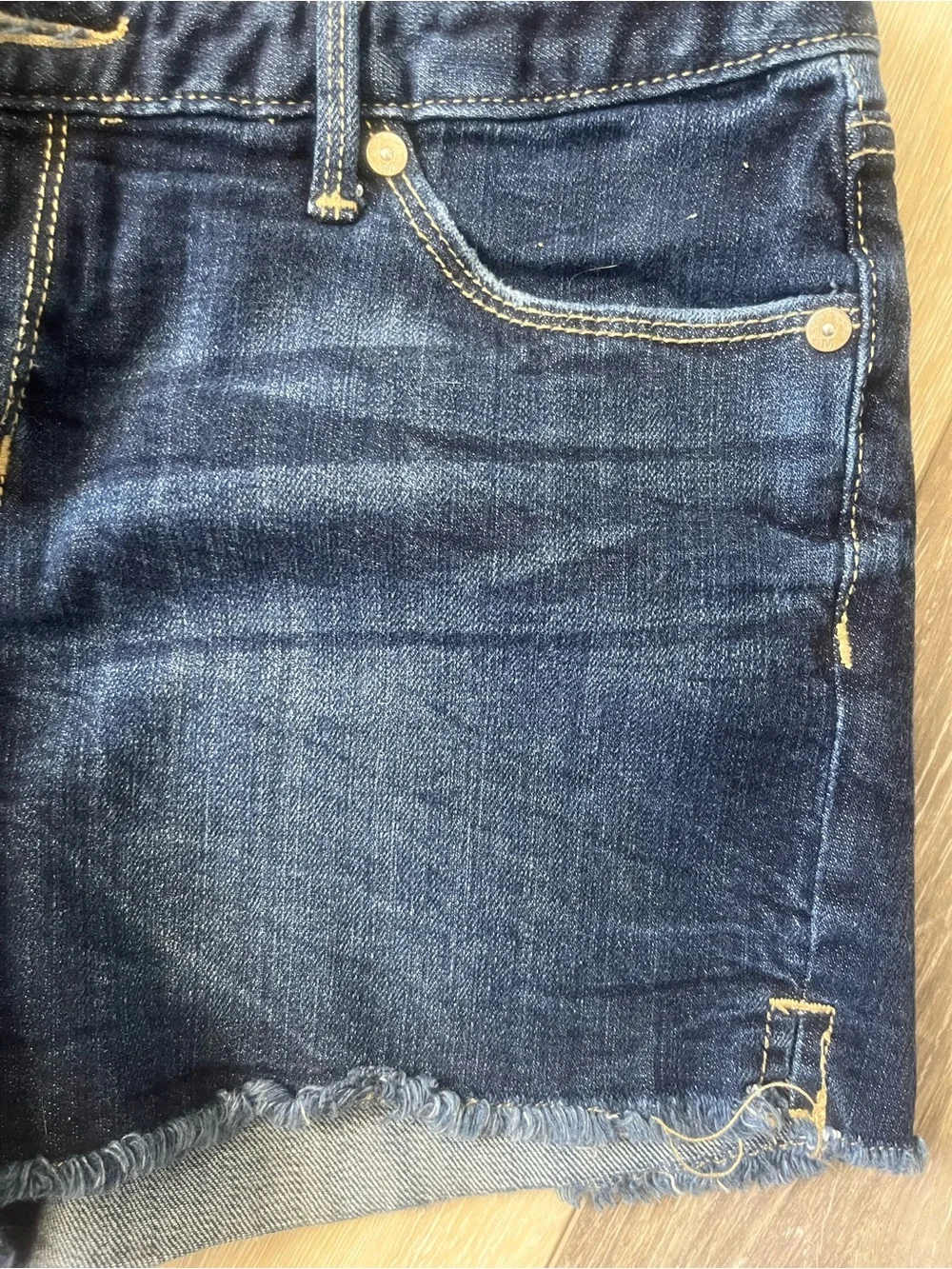 Mossimo Supply Co. Dark Blue with faded fabric details Denim Shorts